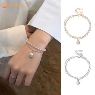 Korean Fashoin Pearl Bracelet Metal Elegant Bracelet Anklet Women Accessories