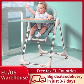 Children Dining Chair Muti-function Baby High Chair Foldable Dining Table Kid Feeding Chair With Whe
