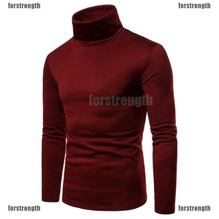 【COD•fors】Men Long Sleeve Thermal Cotton High Collar Skivvy Turtle Neck Sweate (7)