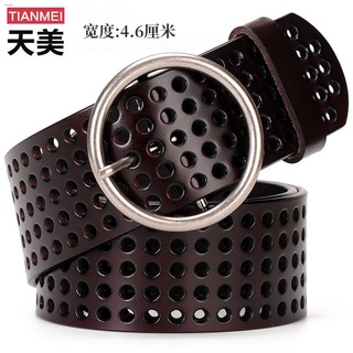 ✇Women s belt leather belt widened hollowed simple wild Korean ring wide girdle decoration with skir (1)