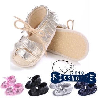 EHD-Summer Baby Girls Kids Sandals Tassel Anti-Slip Crib