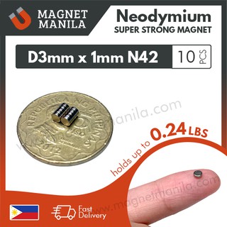 D3mm X 1mm Neodymium Magnet, N42 Super Strong Rare Earth Ndfeb Permanent Round Magnet