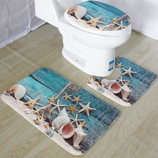 3Pcs/set Washable Tapete Bathroom Mat Set Flannel Anti-Slip Kitchen Bath Mat Carpet Bathroom Toilet Rug Banheiro Floor Mats