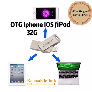 100% original iDragon OTG 32G For iPhone ios/ipod