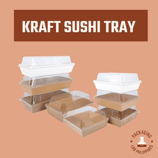 [10pcs] Kraft Sushi Tray / Pastry Dessert Box