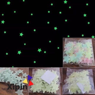 XIPIN 100pcs pack Glow in The Dark Star Sticker Wall Decal Sticker