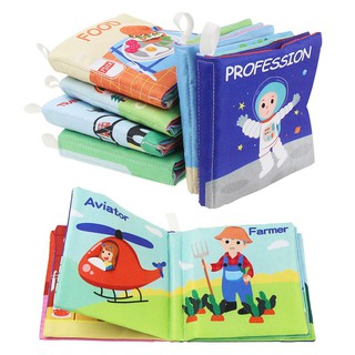 [Ready Stock]✒❍✢Newborn Infant Soft Cloth Books Rustle Sound Baby Early Learning Education Stroller