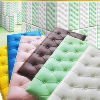 3D Faux Leather PE Foam Wall Sticker/ Waterproof Self Adhesive Wallpaper for Room Home Decor