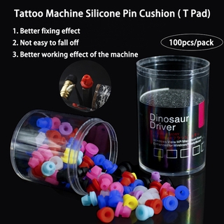 100pcs Imported Silicone Tattoo Pin Cushion Shrapnel Tattoo Rubber Band Tattoo Accessories Buckle Non-detaching Needle Color Pin Cushion