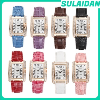 Women's Diamond Quartz Watch PU Leather Strap Ladies Watch Fashion Couple Watch