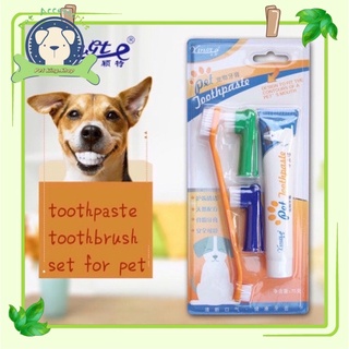 Pet supplies Cat Dog toothbrush Toothpaste Set mouth cleaning care