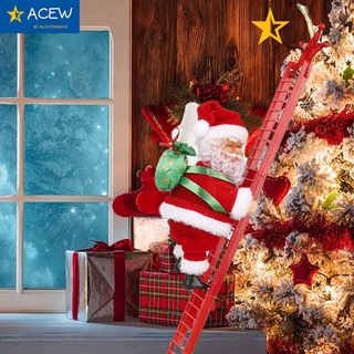 【sale】 (Christmas) Electric Santa Claus Climbing Ladder Doll Music Creative Xmas Decor Kid Toy Gift