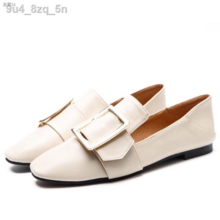 ▧◄◕☼Single shoes women s flat bottom 2021 spring and autumn new all-match one-step lazy leather smal