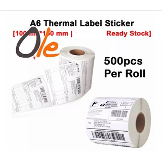 A6 100*100mm/100*150mm Direct Thermal Paper Label for Thermal Printer (500Labels/roll) (1)