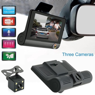 Car Dvr 3 Camera Lens 4.0 Inch Video Recorder Dash Cam Auto Registrator Dual Lens With Rear View Cam