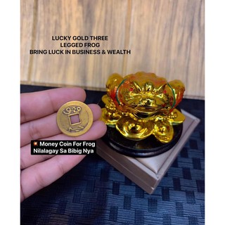 PIN PIN LUCKY CHARM GOLD FROG FIGURINE MINI SIZE