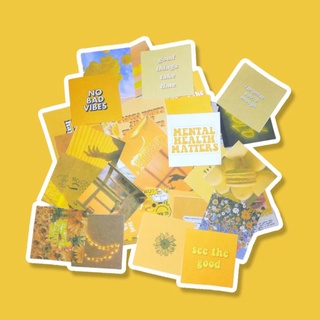 [For Journal Only] 20pcs Yellow Aesthetic Stickers (1.5 x 1.5 inches) (1)