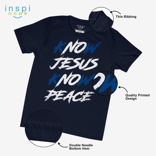INSPI Shirt Know Jesus Know Peace Graphic Shirt in Navy Blue (5)