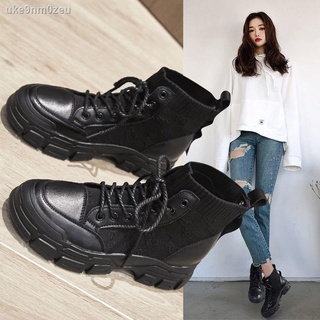 leather shoes✷2021 autumn new style Martin boots female British style middle tube Martin boots high-