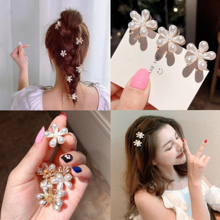 New Fashion Mini Pearl Hairpin Claws for Women Korean Small Flower Clips Hair Accessories Gold Color Crab Girls Headwear Accessories Jewelry