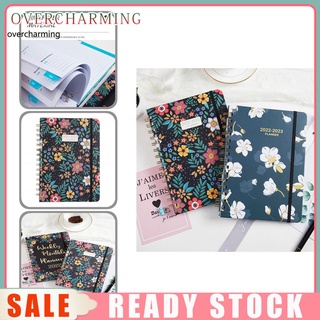 <over> Paper 2022 Schedule Notebook Monthly Pages Schedule Book with Elastic Strap for Home