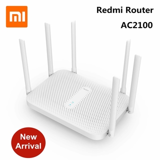 Xiaomi Redmi AC2100 Wireless Router 2.4G / 5G Dual Frequency Wifi 128M 2033Mbps Wireless Router Coverage External Signal Amplifier Repeater PPPOE，With 6 High Gain Antennas Wider