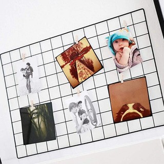DIY Grid Photo Wall,with Hook, Color Wooden Clip(65 x 45cm,Black) PHTO (5)