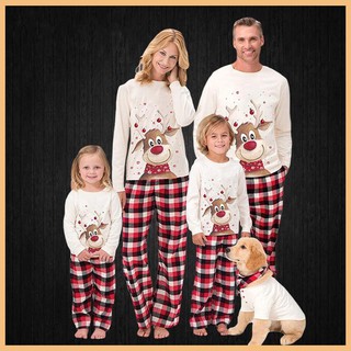 【Available】2021 Family Terno Christmas Pajamas Set Pajama Terno Deer Print Adult Kids Matching Cloth
