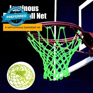 1Pc Green Fluorescent Basketball Net Luminous Basketball Rim Night Sports Hoop Net R5O6