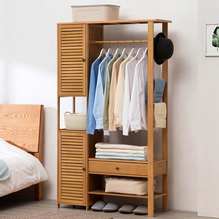◊❂Simple coat rack solid wood bedroom hanger wardrobe simple modern multifunctional household floor