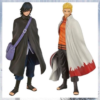 【Available】2pcs Anime Naruto Uzumaki Naruto Uchiha Black Cloak Sasuke Action Figure Figurines PVC Mo