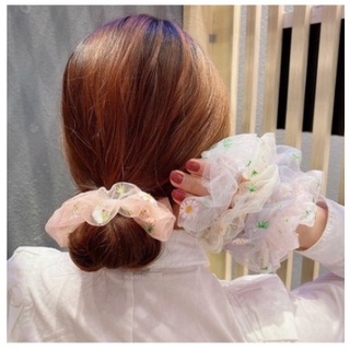 【spot goods】✶►♣Flower Chiffon Scrunchies/ cute Lace Hair Bands/Daisy Flowers Thin Mesh Scrunchies/ T