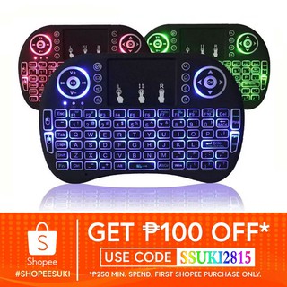 I8 3-Color Backlight Wireless Mini Keyboard With Touchpad