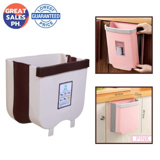 Hanging Trash Can for Kitchen Cabinet Door, Collapsible Trash Bin Small Compact Garbage