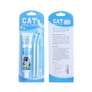 Cat Toothbrush Toothpaste Pet Dental-cleaning Set for kitten and cat (4)