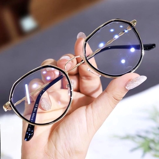 Fashion Round Anti-radiation Glasses Anti-blue Metal Frame Replaceable Lens Eyeglasses (1)