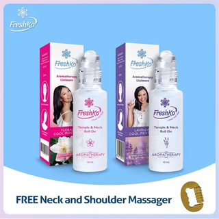 HOT FreshKo Essential Oil Roll-On Value Pack (Lavender and Floral Variants) with FREE Massager