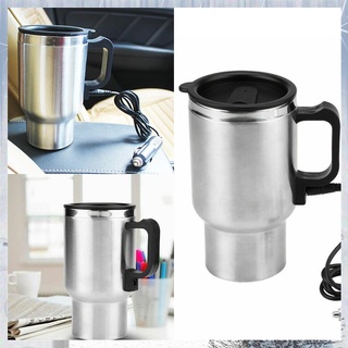 【Available】1pc Heating Cup Car Electric Water Heater Mug Stainless Steel Travel Heated Coffee Kettle