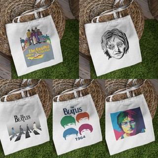 The Beatles Graphic Subli Print Canvas Tote Bag 13x15"