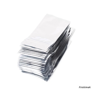 fir♞ 50 Pcs 7x13cm Silver Aluminum Foil Mylar Recloeable Ziplock Bag Front Clear Leak Proof (2)