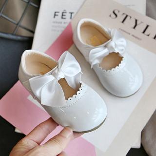 0-6Yrs Baby Leather Shoes Kids Girls White Shoes Bow Girl Flat Shoes (5)