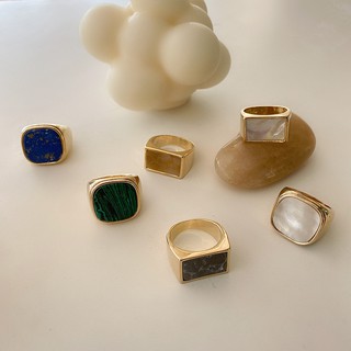 Ring female ins vintage marble shell ring (1)
