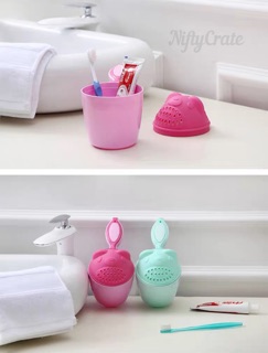 Baby Kids Shower Shampoo Bath Cup Water Bathing Bowl Boys Girls Toothbrush Holder (3)