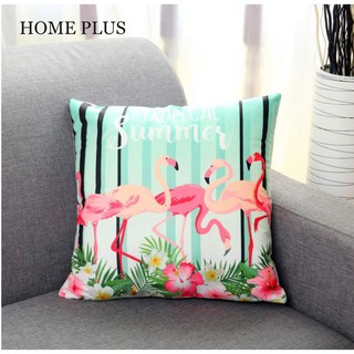 Home Plus Ms-07 Palm Tree Flamingo Cushion Cover Throw Pillow Case (18x18inches) (3)