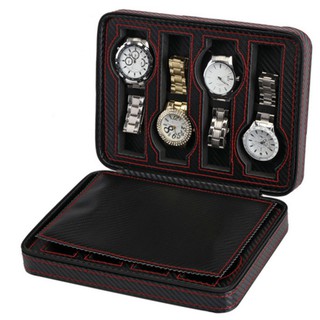 Grid Watch Box Zipper Container Storage Organizer Case Gift (4)