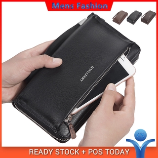 CSMENBAG Ready Stock Long Wallet Men PU Leather Zipper Wallet for Men