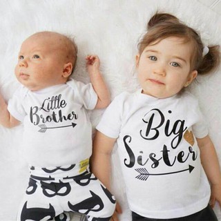 Summer Little Brother& Big Sister Kids T-Shirt Romper