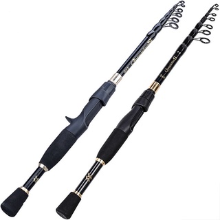 1.8-2.4m Telescopic Fishing Rod Ultralight Weight Spinning/Casting Rod Carbon Fiber Fishing Pole