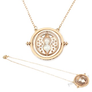 Harry Potter Time Turner Necklace Hermione Granger Rotating Spins Gold Hourglass (3)