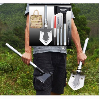 Multifunctional Military Shovel High Carbon Steel Axe Shovel Outdoor Survival Tool Shovel with Flash
